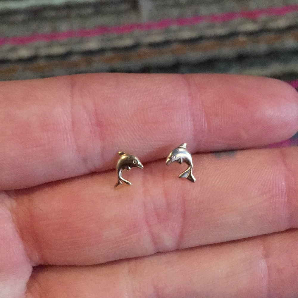 Gold Dolphin Studs